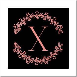 Pink Monogram Letter X Posters and Art